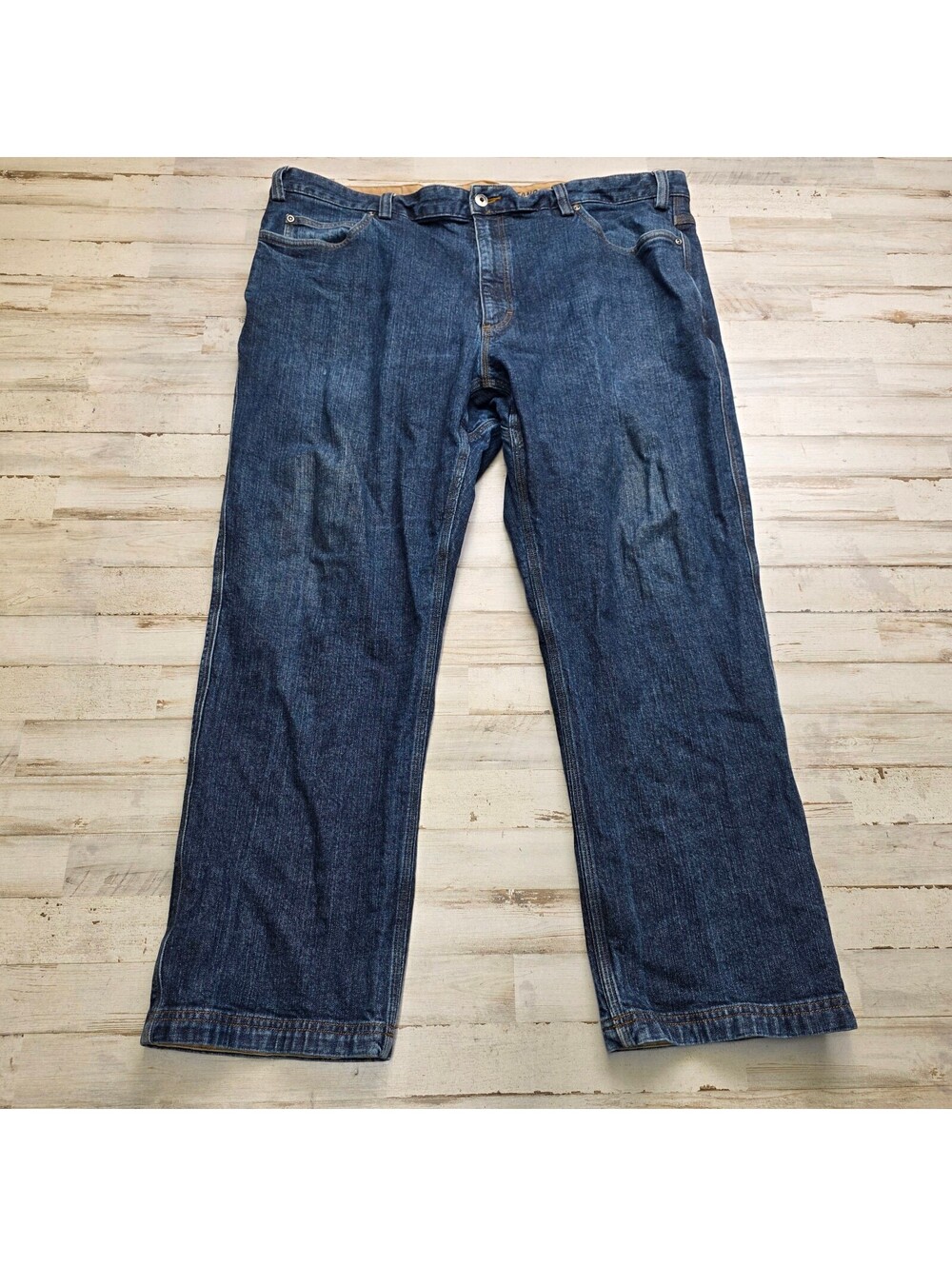 Duluth Trading Co Flex Ballroom Jeans Men's 44x30 Blue Denim Stretch Work Pants